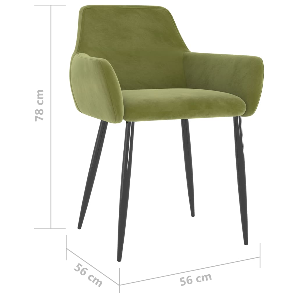 vidaXL Dining Chairs 4 pcs Light Green Velvet