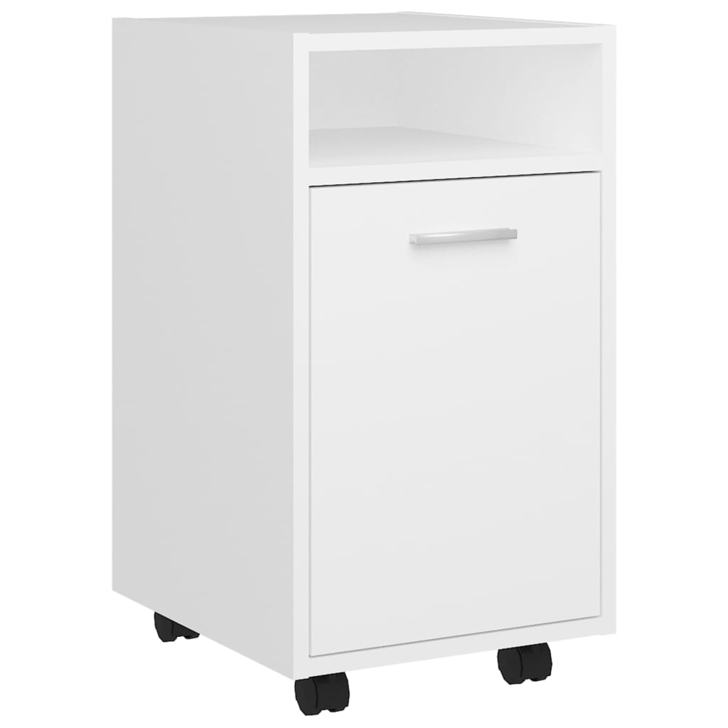 vidaXL Side Cabinet with Wheels White 13"x15"x23.6" Engineered Wood