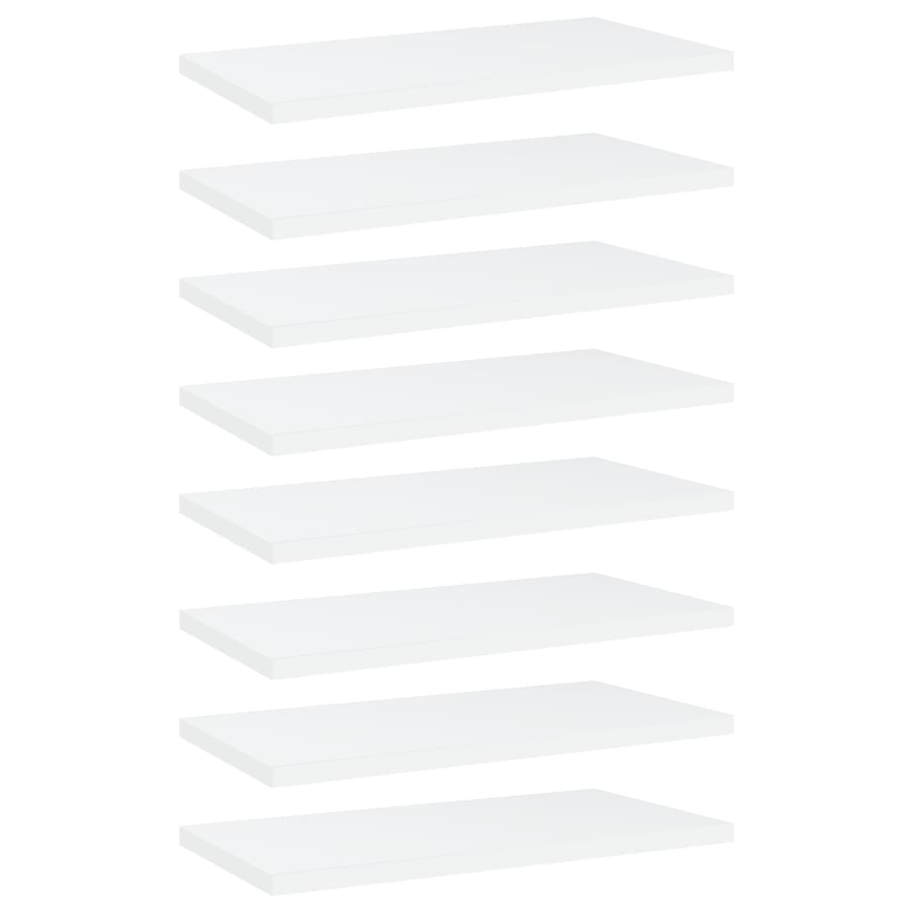 vidaXL Bookshelf Boards 8 pcs White 15.7"x7.9"x0.6" Chipboard
