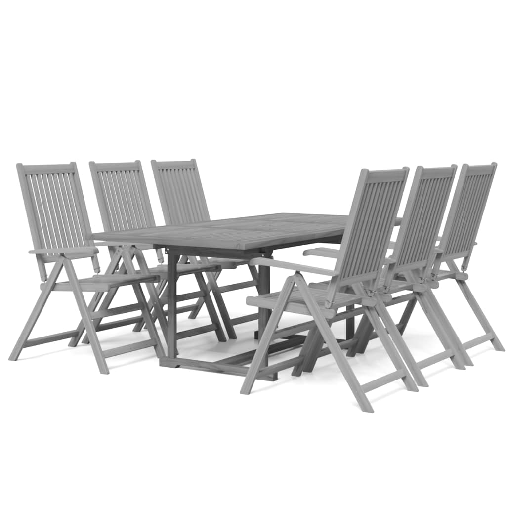 vidaXL 7 Piece Patio Dining Set Solid Wood Acacia