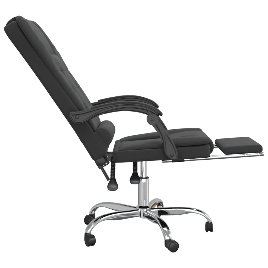 vidaXL Massage Reclining Office Chair Black Velvet