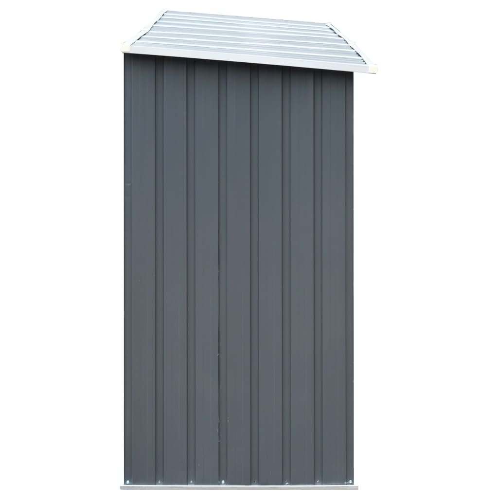 vidaXL Garden Log Storage Shed Galvanized Steel 129.9"x33.1"x59.8" Gray