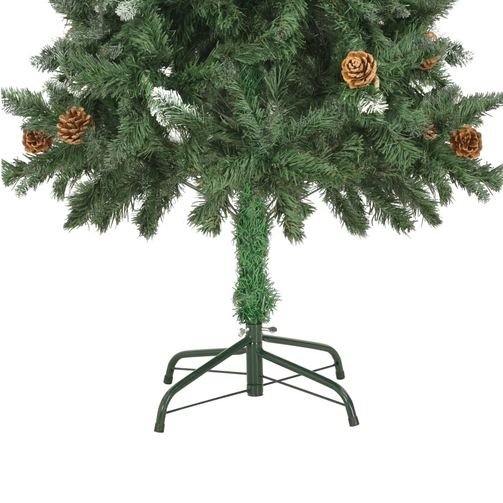 vidaXL Artificial Christmas Tree with Pine Cones and White Glitter 59.1"