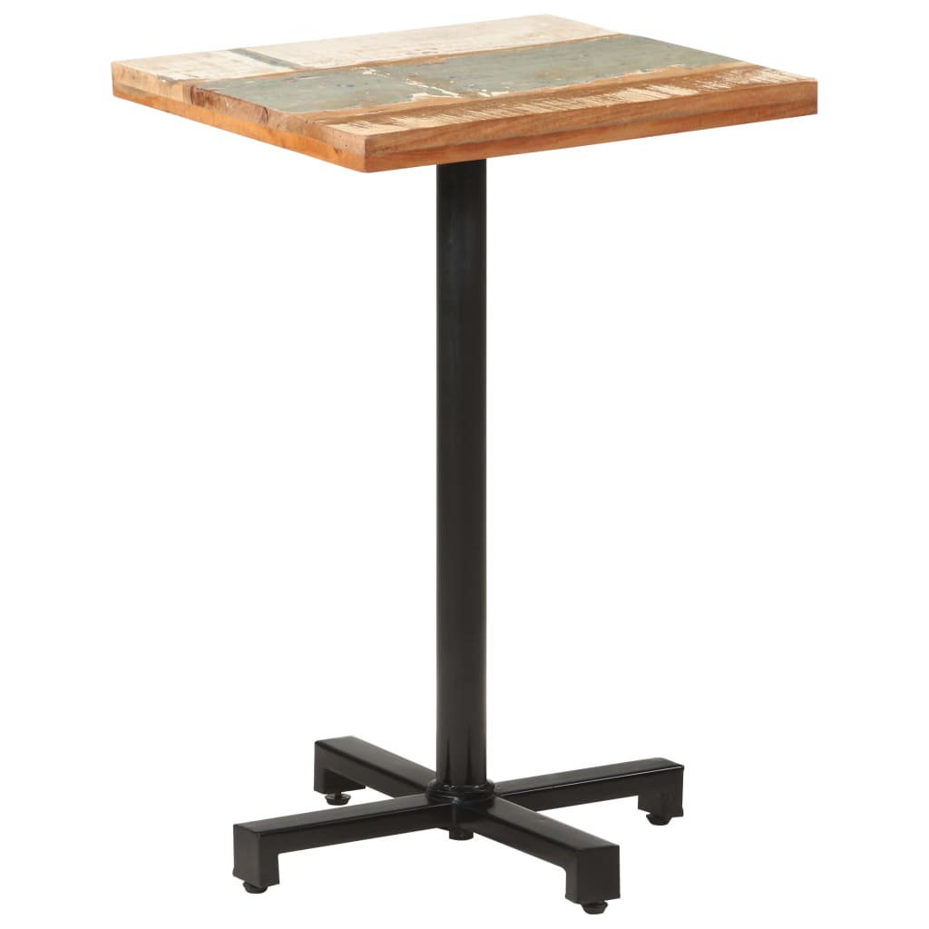 vidaXL Bistro Table Square 19.7"x19.7"x29.5" Solid Reclaimed Wood