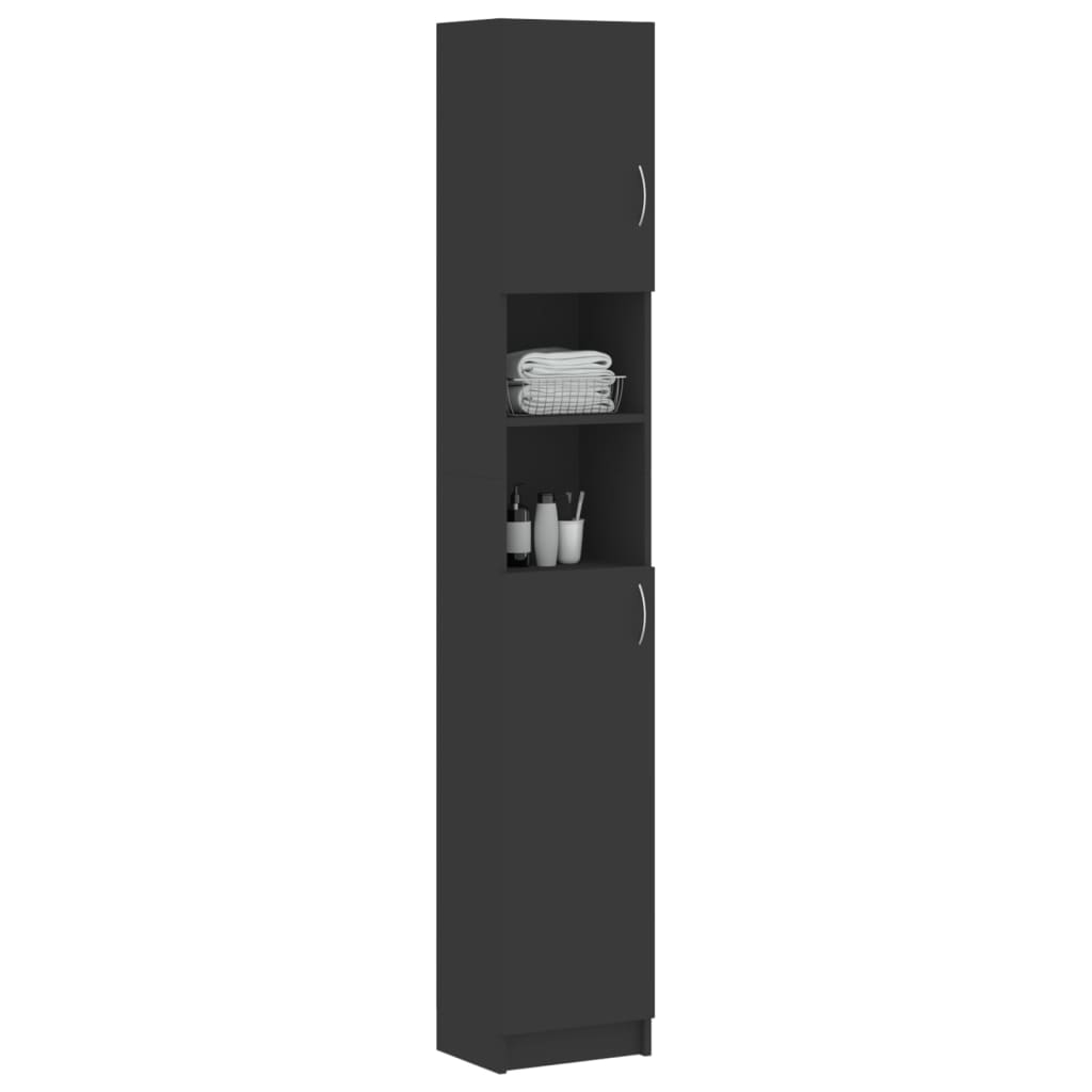 vidaXL Bathroom Cabinet Gray 12.6"x10"x74.8" Engineered Wood