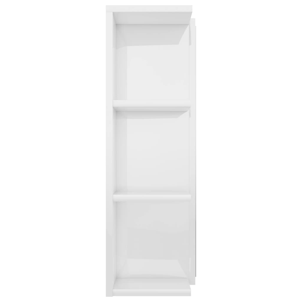 vidaXL Bathroom Mirror Cabinet High Gloss White 31.5"x8.1"x25.2" Chipboard