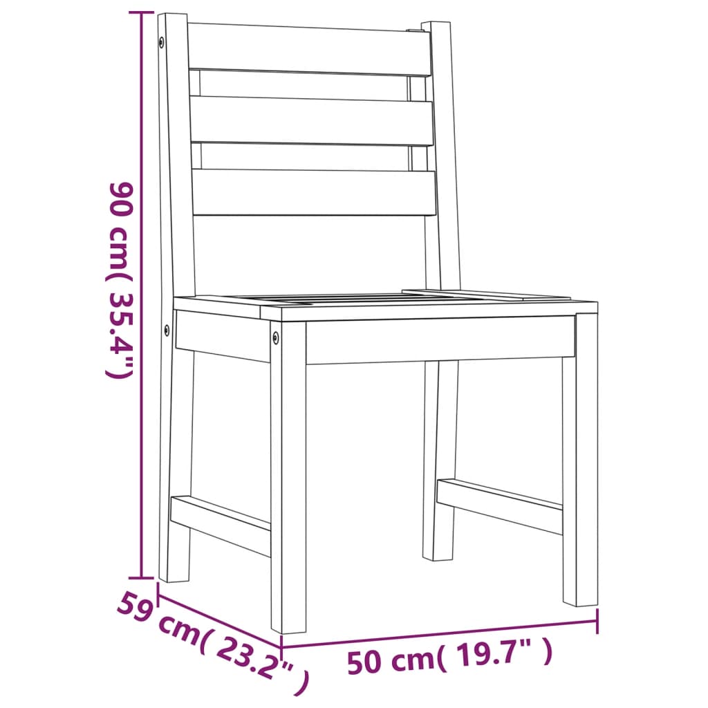 vidaXL 4 Piece Patio Dining Set Solid Wood Teak