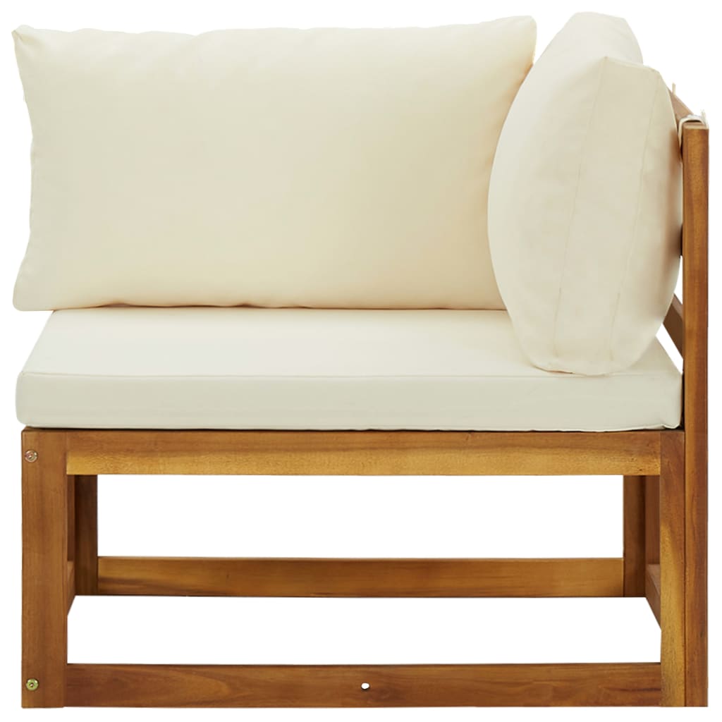 vidaXL Sectional Corner Sofas 2 pcs with Cushions Cream White
