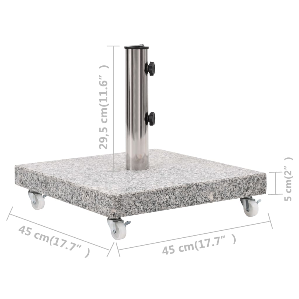 vidaXL Parasol Base Granite 66.1 lb Square Gray