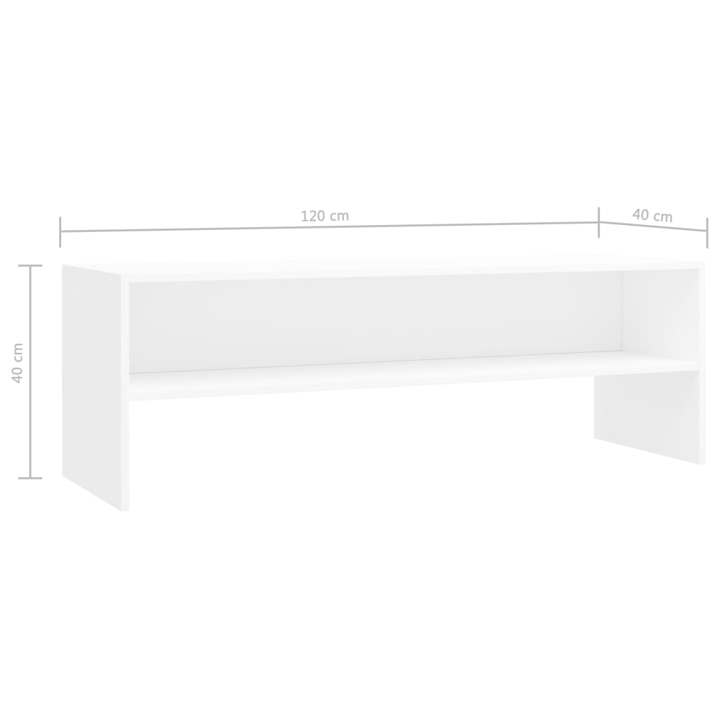 vidaXL TV Stand White 47.2"x15.7"x15.7" Engineered Wood