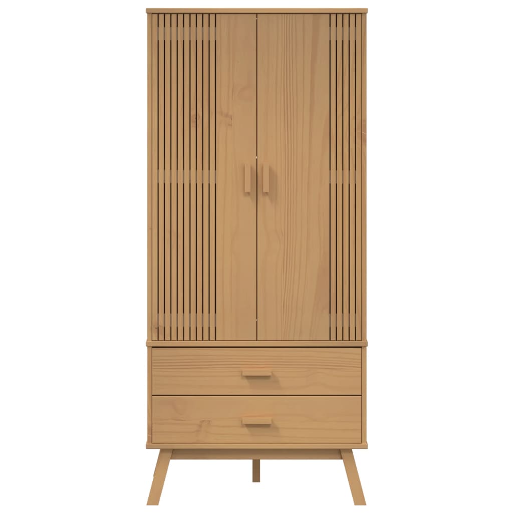 vidaXL Wardrobe OLDEN Brown 30.1"x20.9"x67.7" Solid Wood Pine