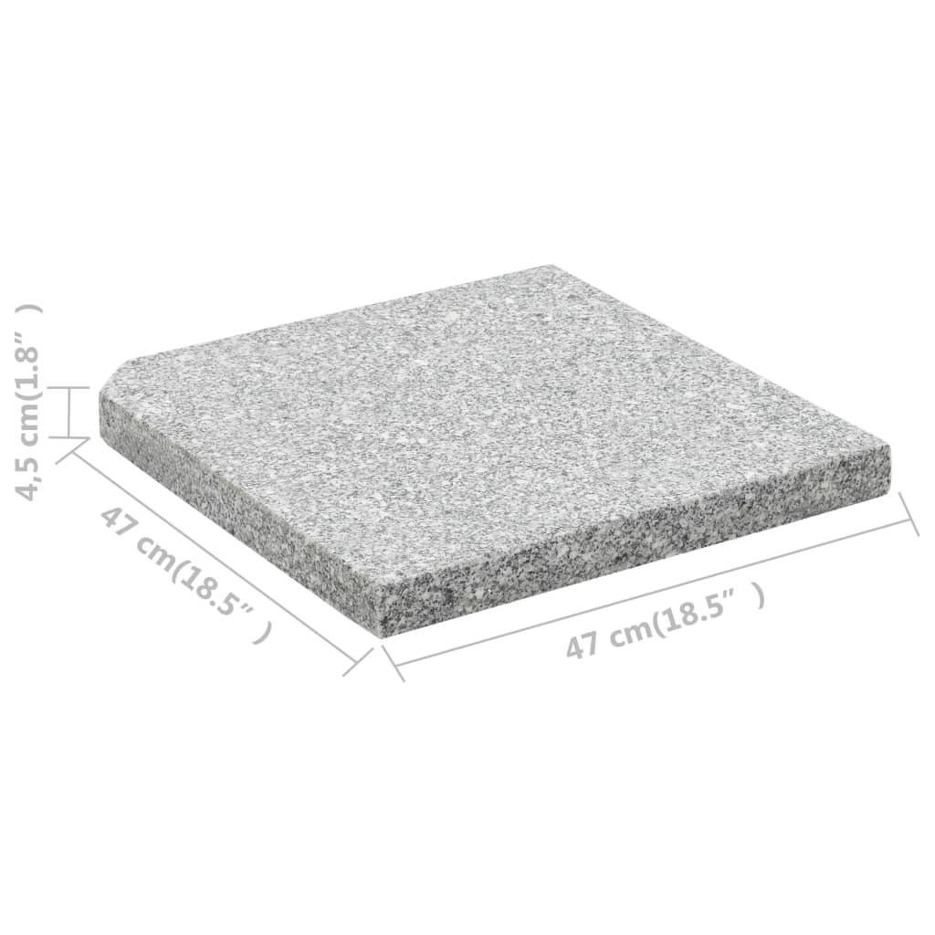 vidaXL Umbrella Weight Plates 4 pcs Gray Granite Square 220.5 lb