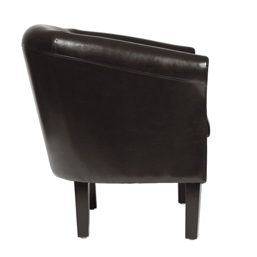 vidaXL Tub Chair with Footstool Antique Brown Faux Leather