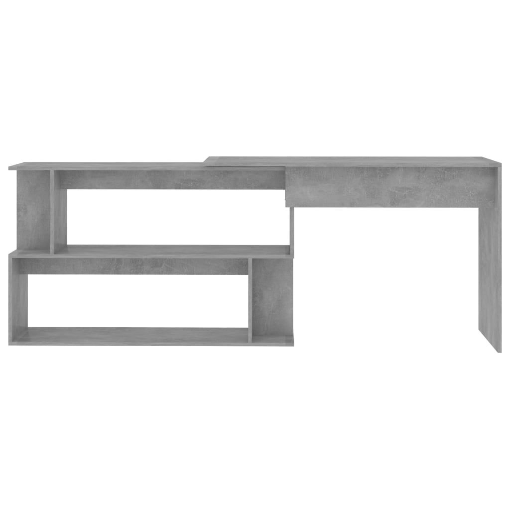 vidaXL Corner Desk Concrete Gray 78.7"x19.7"x29.9" Engineered Wood