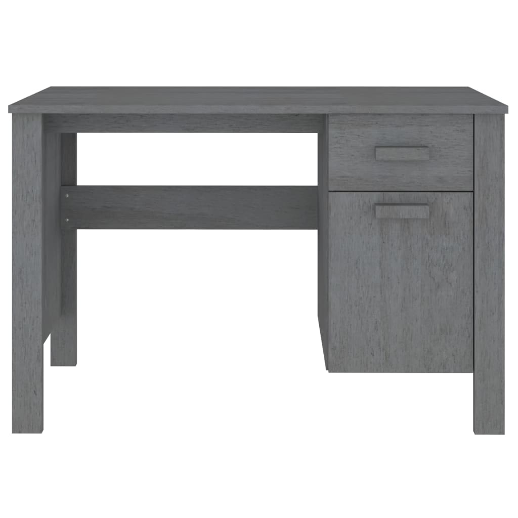 vidaXL Desk HAMAR Dark Gray 44.5"x19.7"x29.5" Solid Wood Pine