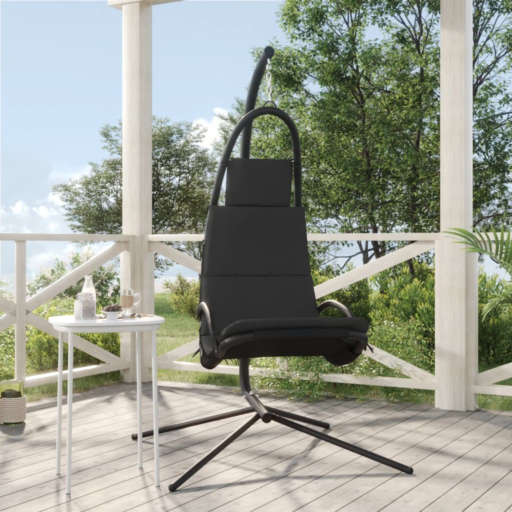 vidaXL Garden Swing Chair with Cushion Dark Gray Oxford Fabric&Steel