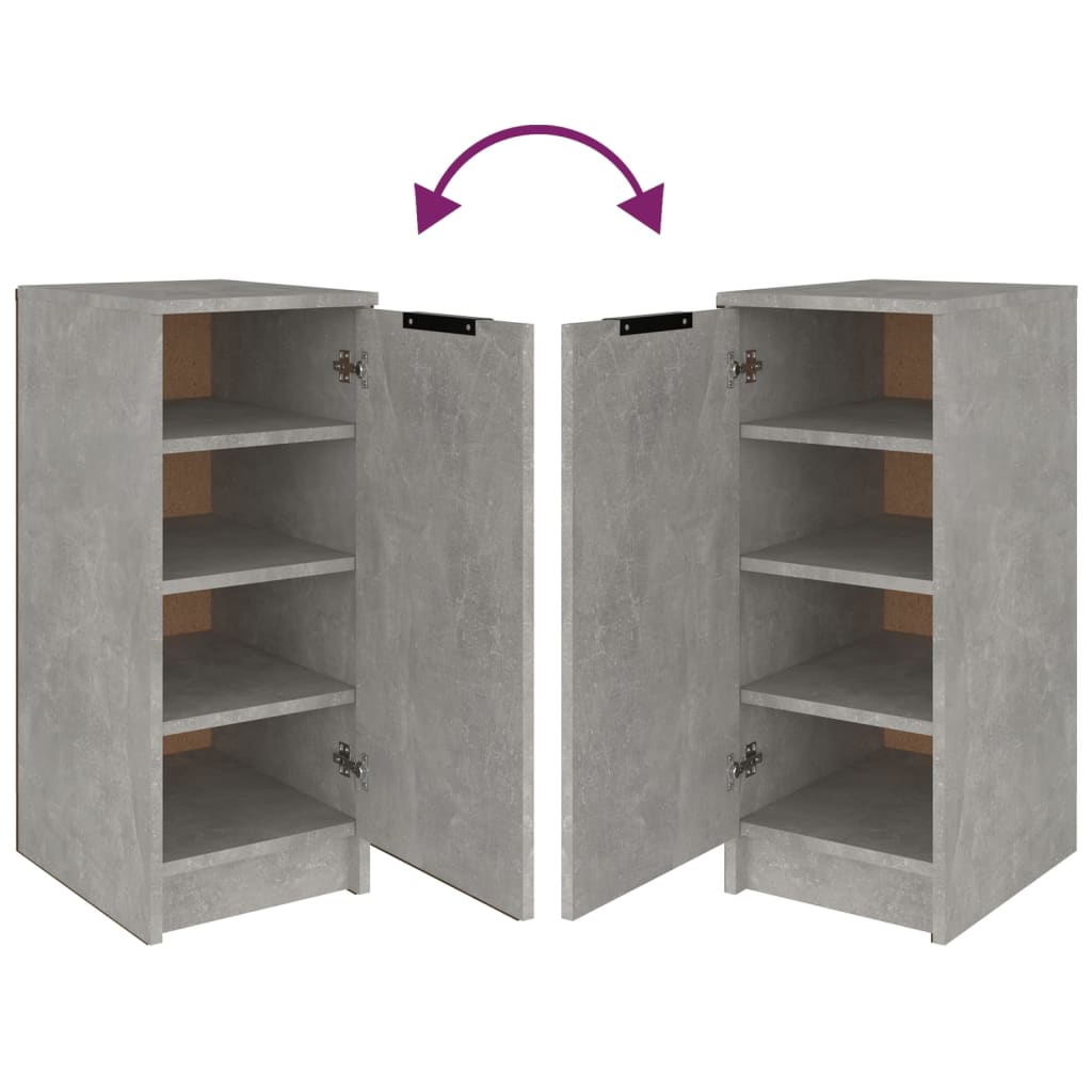 vidaXL Shoe Cabinet Concrete Gray 11.8"x13.8"x27.6" Engineered Wood