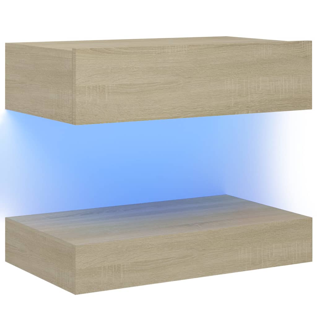 vidaXL Bedside Cabinet Sonoma Oak 23.6"x13.8" Chipboard