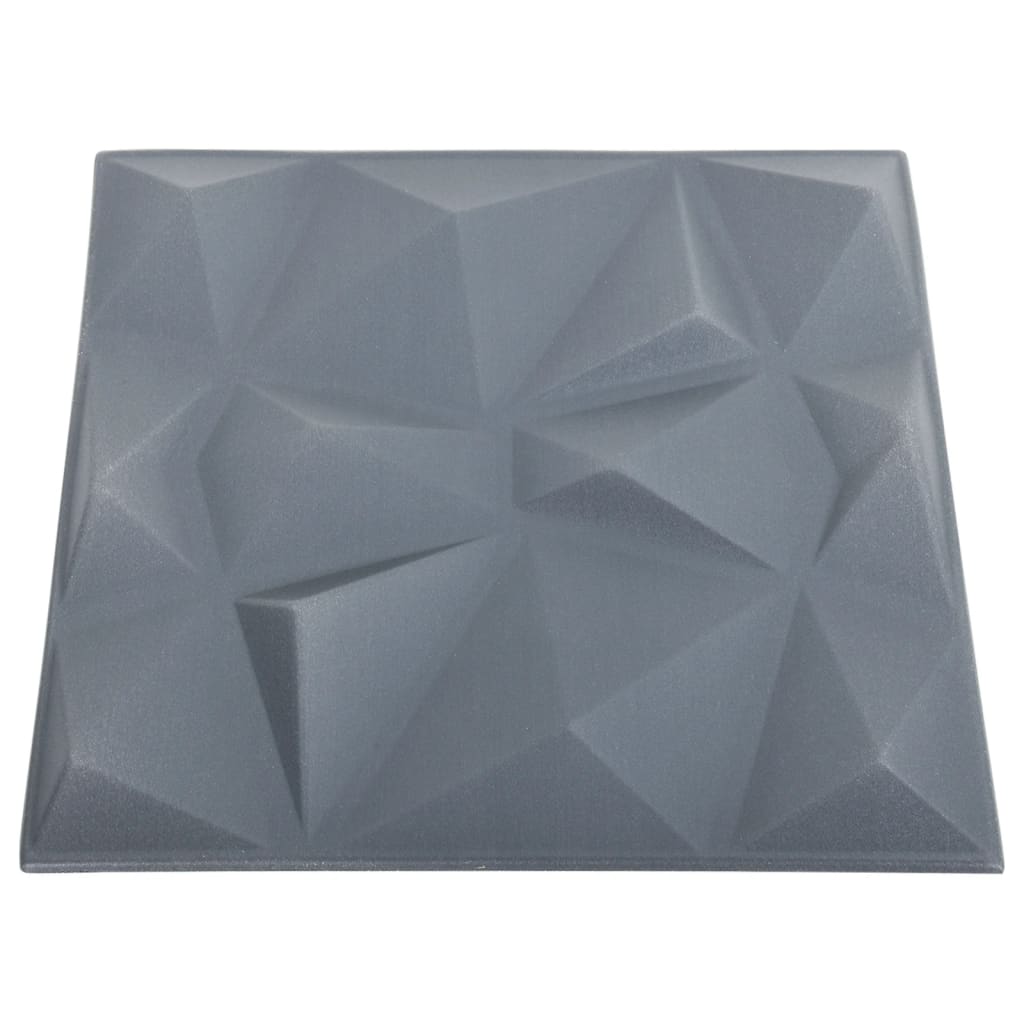 vidaXL 3D Wall Panels 24 pcs 19.7"x19.7" Diamond Gray 64.6 ft²