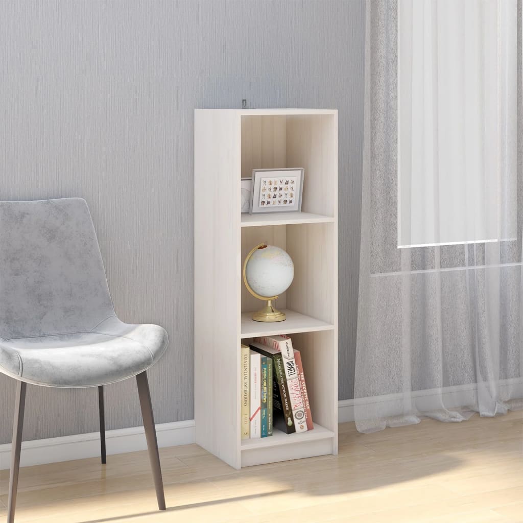 vidaXL Book Cabinet/Room Divider White 14.2"x13"x43.3" Solid Wood Pine