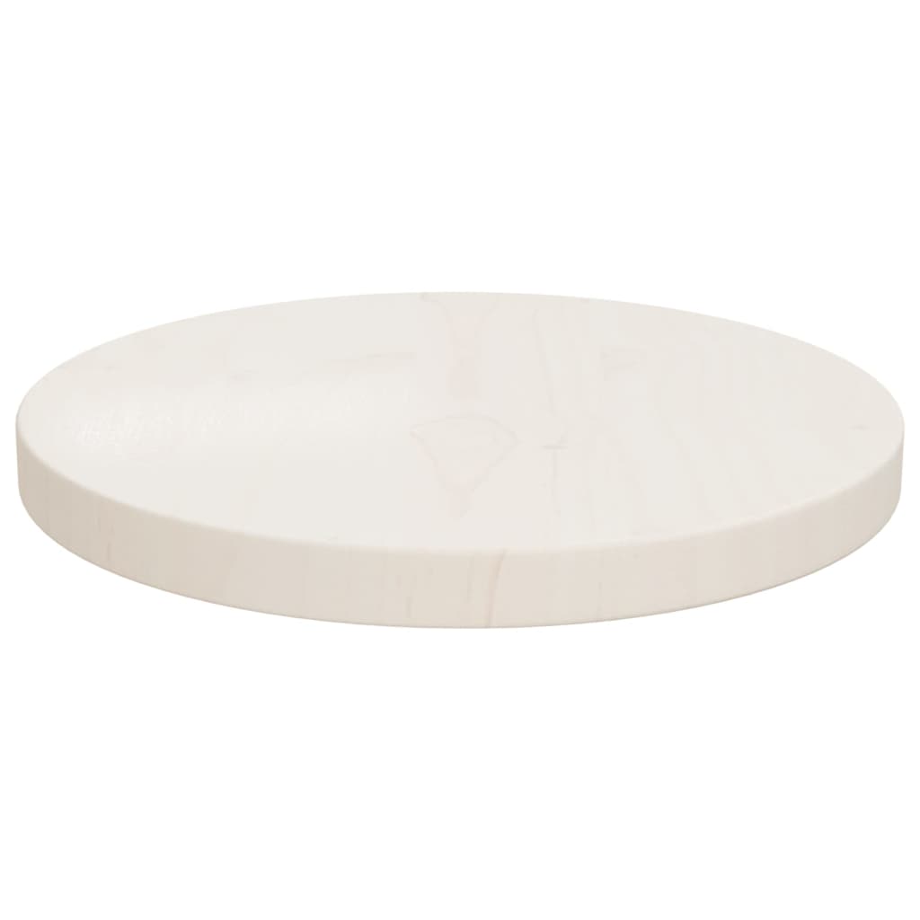 vidaXL Table Top White Ø11.8"x1" Solid Wood Pine