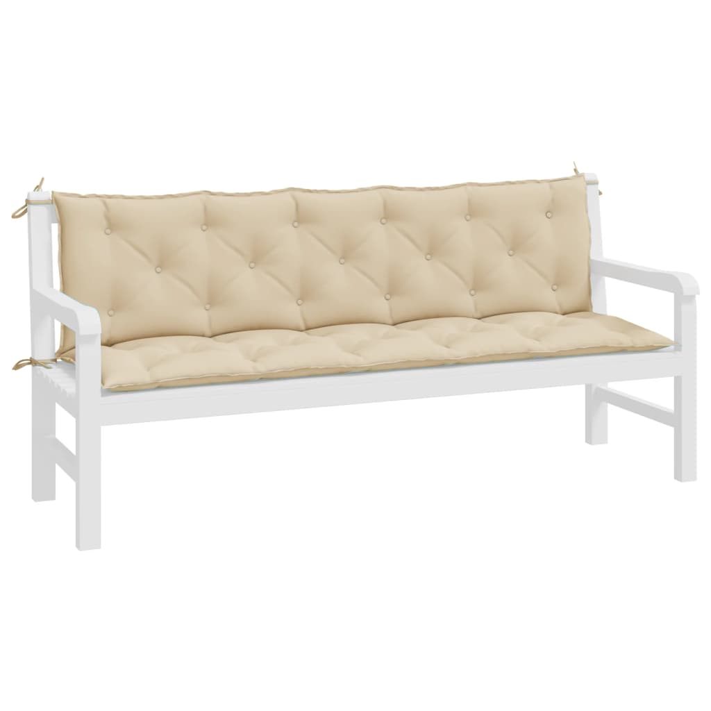 vidaXL Garden Bench Cushions 2pcs Beige 70.9"x19.7"x2.8" Oxford Fabric