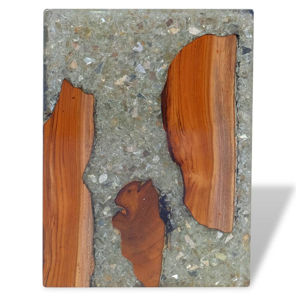 vidaXL Stool Solid Teak Wood and Resin