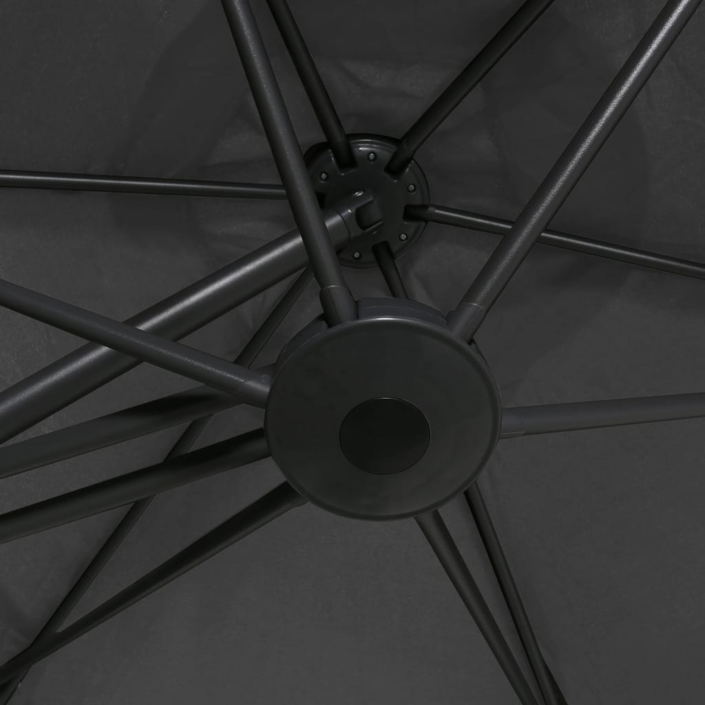 vidaXL Outdoor Parasol with Steel Pole 118.1"x98.4" Anthracite