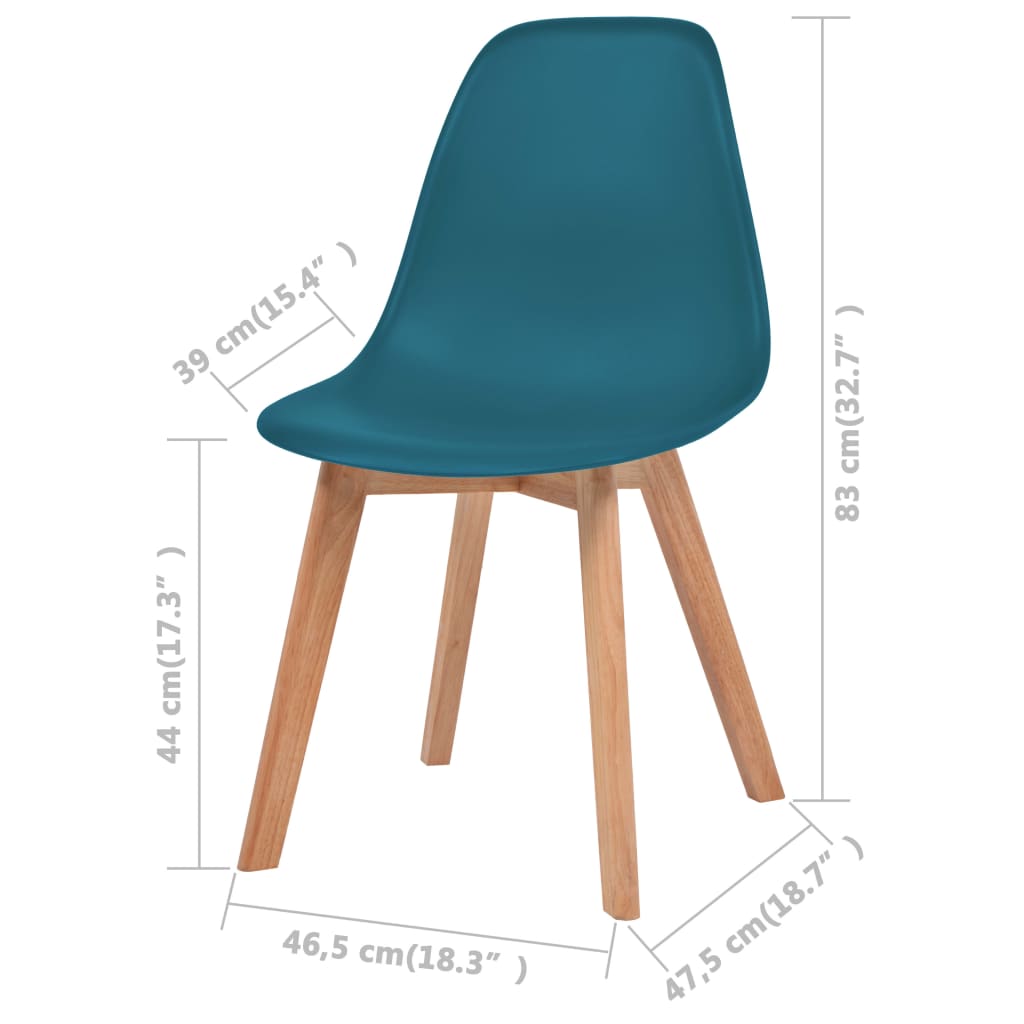 vidaXL Dining Chairs 6 pcs Turquoise Plastic