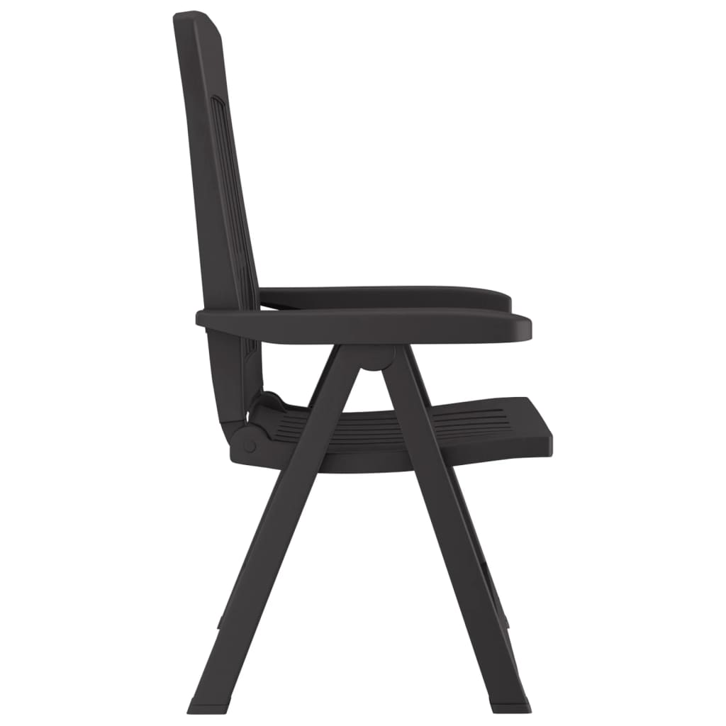 vidaXL Patio Reclining Chairs 2 pcs Anthracite PP