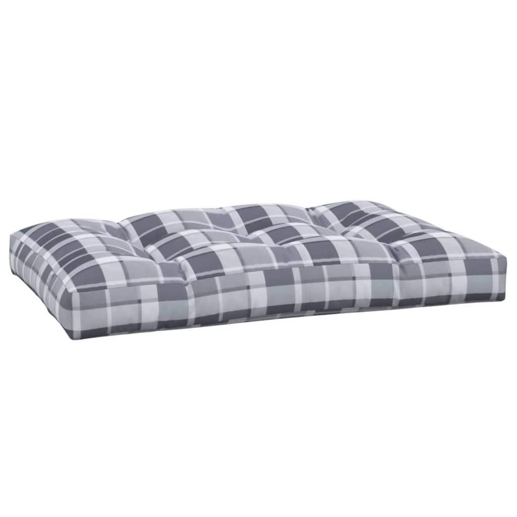 vidaXL Pallet Sofa Cushion Gray Check Pattern 47.2"x31.5"x3.9"