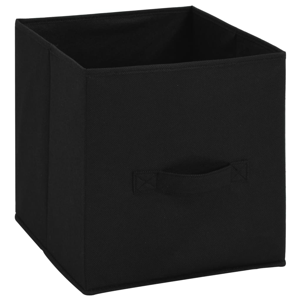 vidaXL Storage Cabinet with 4 Fabric Baskets Black 24.8"x11.8"x28" Steel