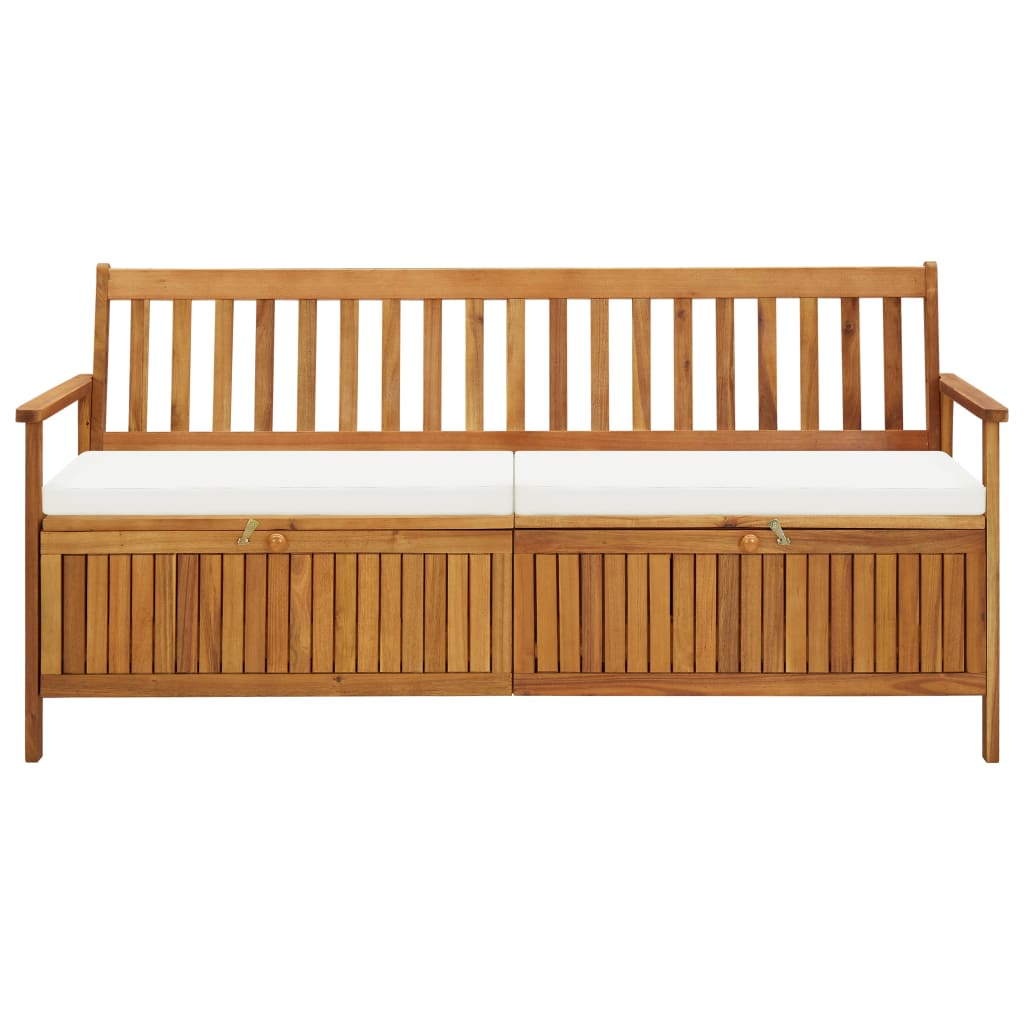 vidaXL Storage Bench with Cushion 66.9" Solid Acacia Wood