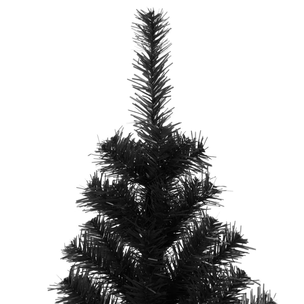 vidaXL Artificial Christmas Tree with Stand Black 6 ft PVC