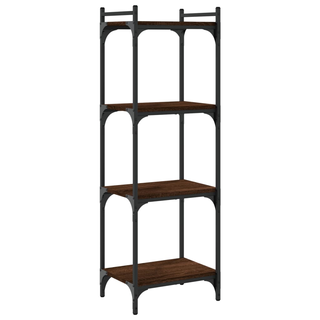 vidaXL Bookcase 4-Tier Brown Oak 15.7"x11.8"x47.2" Engineered Wood