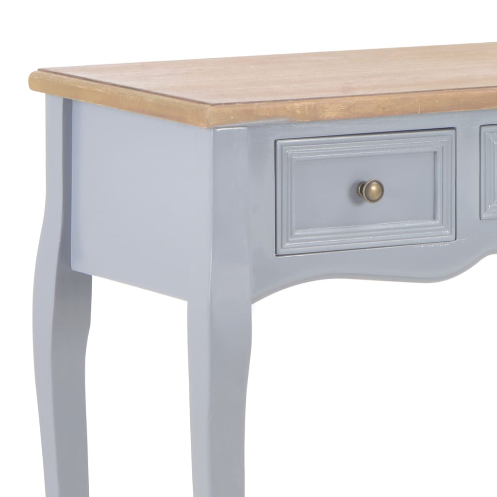 vidaXL Dressing Console Table with 3 Drawers Gray