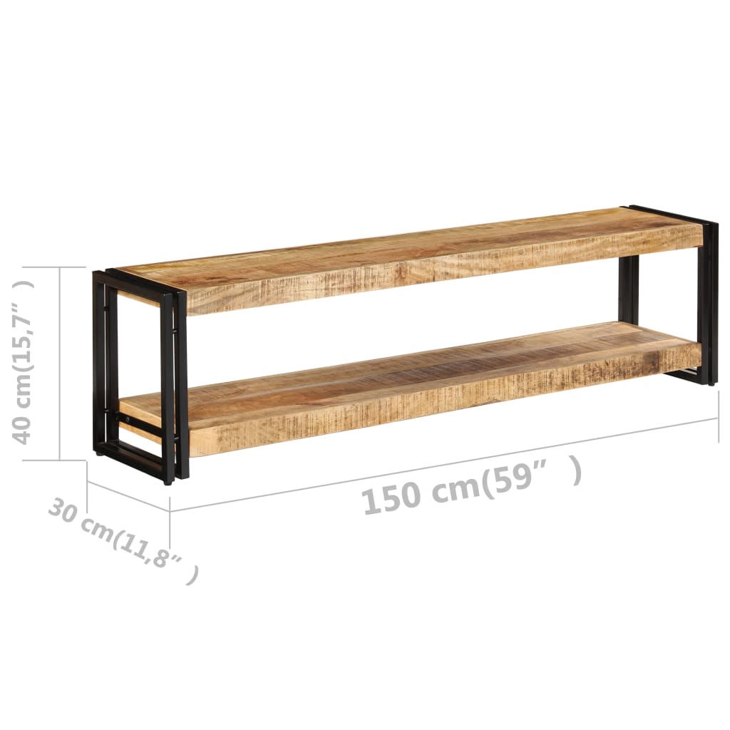 vidaXL TV Cabinet 59.1"x11.8"x15.7" Solid Mango Wood
