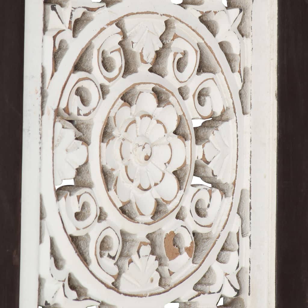 vidaXL Hand-Carved Wall Panel MDF 23.6"x23.6"x0.6" Brown and White