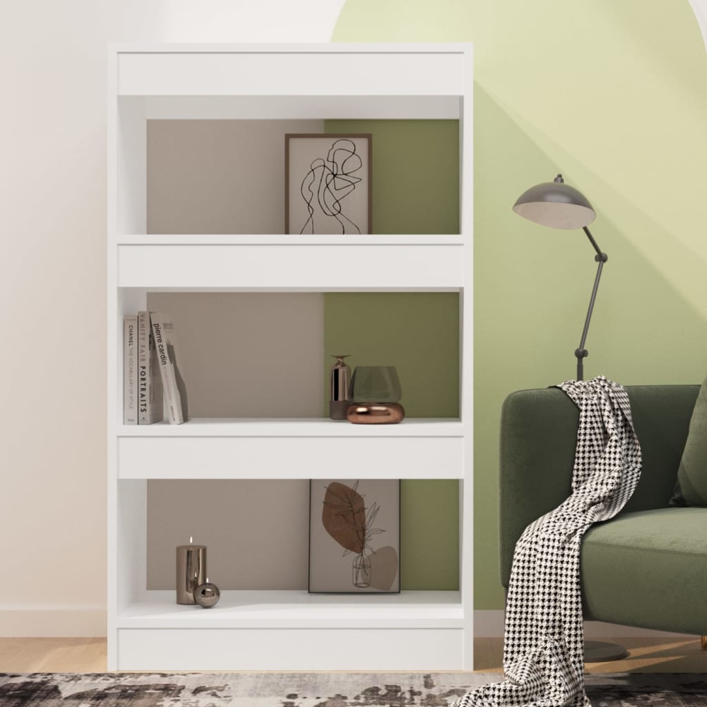 vidaXL Book Cabinet/Room Divider White 23.6"x11.8"x40.6" Engineered Wood
