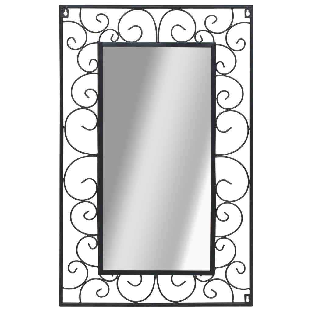 vidaXL Wall Mirror Rectangular 19.6"x31.4" Black