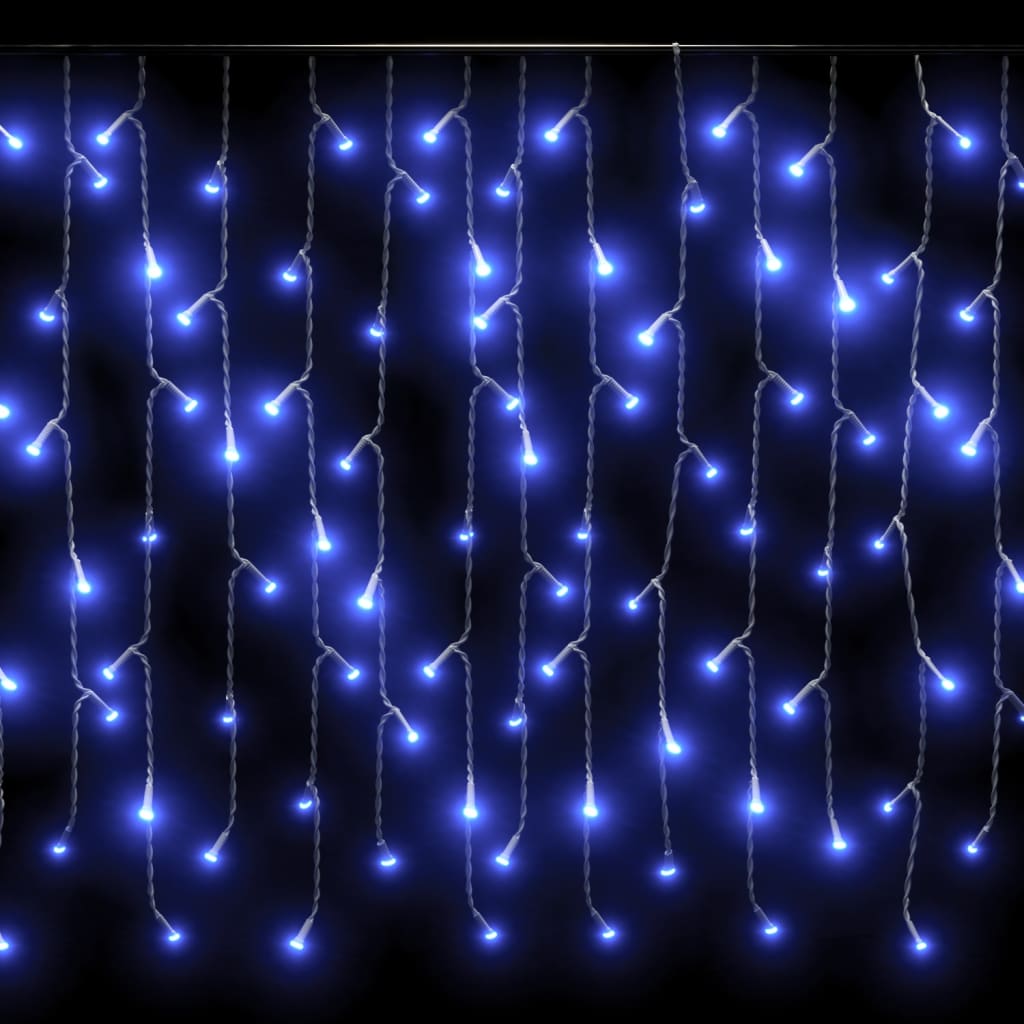 vidaXL LED Curtain Icicle Lights 393.7" 400 LED Blue 8 Function