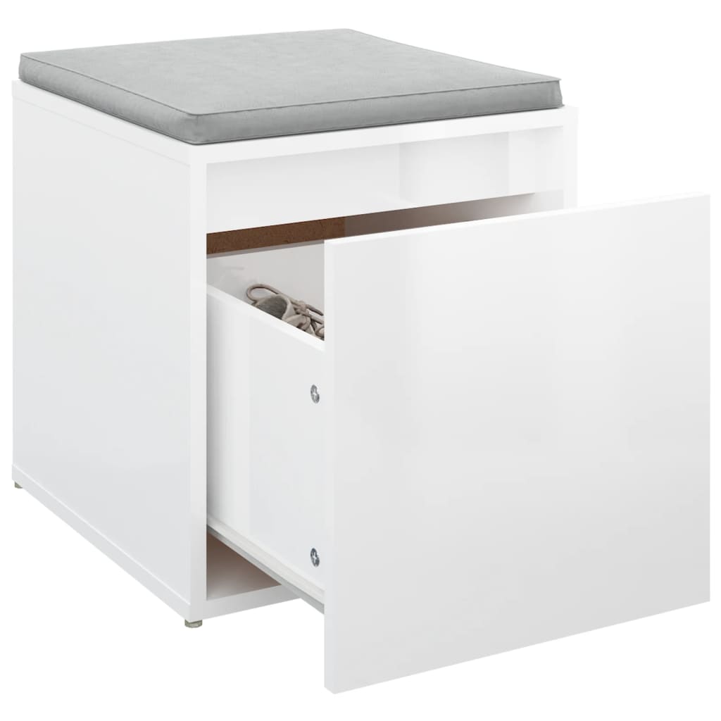 vidaXL Box Drawer High Gloss White 15.9"x15.7"x15.7" Engineered Wood