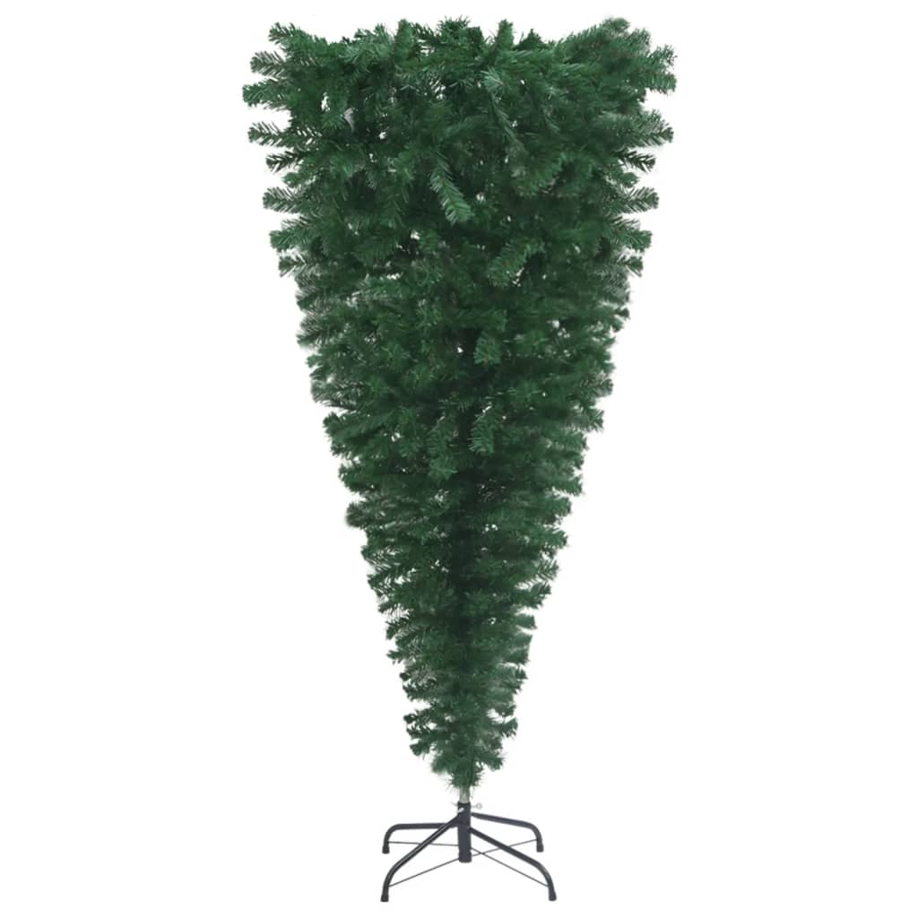 vidaXL Upside-down Artificial Pre-lit Christmas Tree with Ball Set 70.9"
