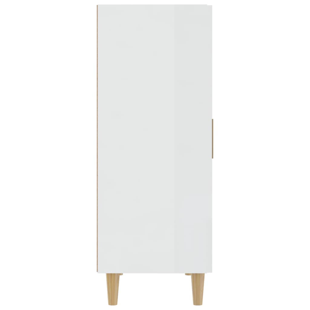 vidaXL Sideboard High Gloss White 27.6"x13.4"x35.4" Engineered Wood