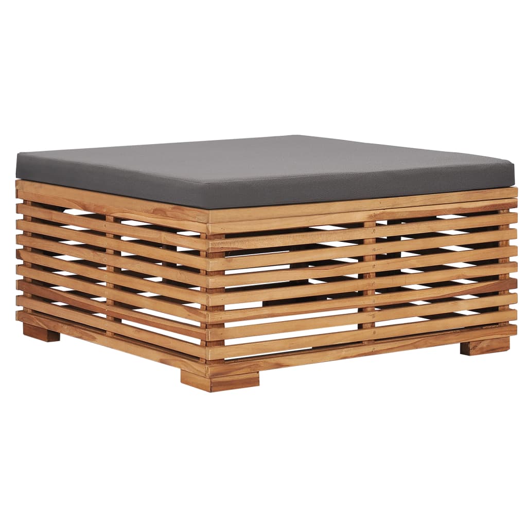 vidaXL 8 Piece Patio Lounge Set with Dark Gray Cushion Solid Teak Wood