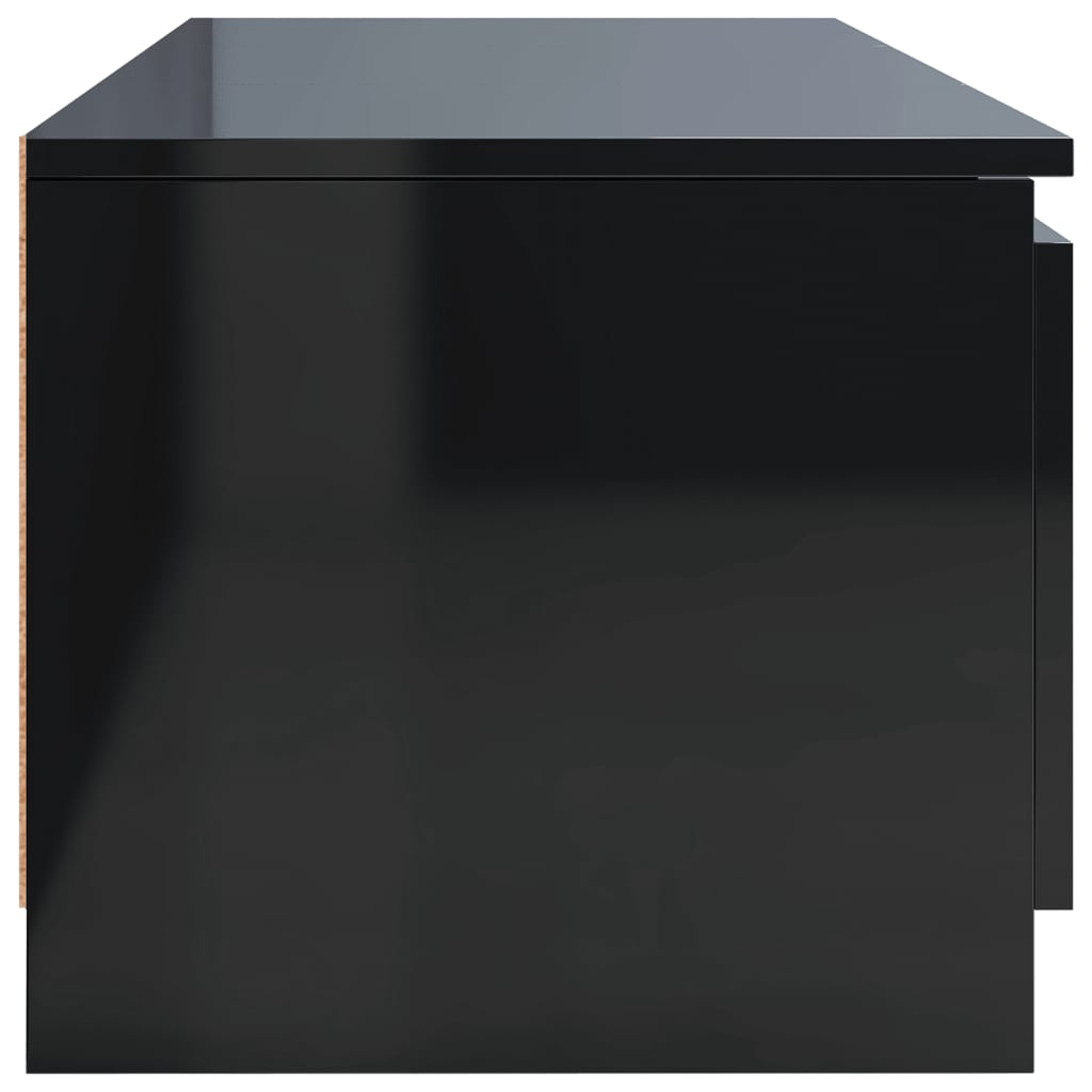 vidaXL TV Stand High Gloss Black 55.1"x15.7"x14" Engineered Wood