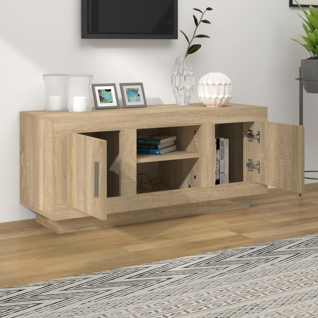 vidaXL TV Stand Sonoma Oak 40.2"x13.8"x17.7" Engineered Wood
