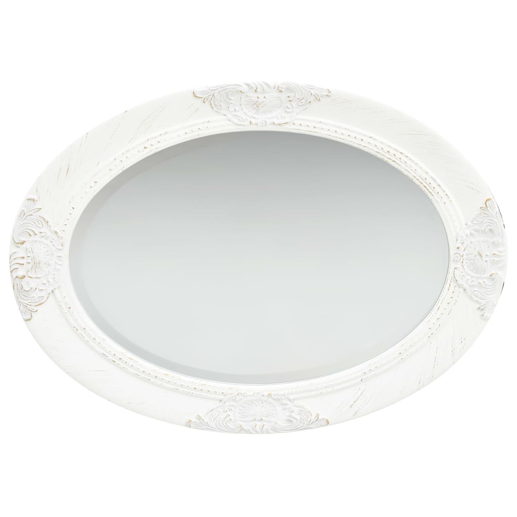 vidaXL Wall Mirror Baroque Style 19.7"x27.6" White