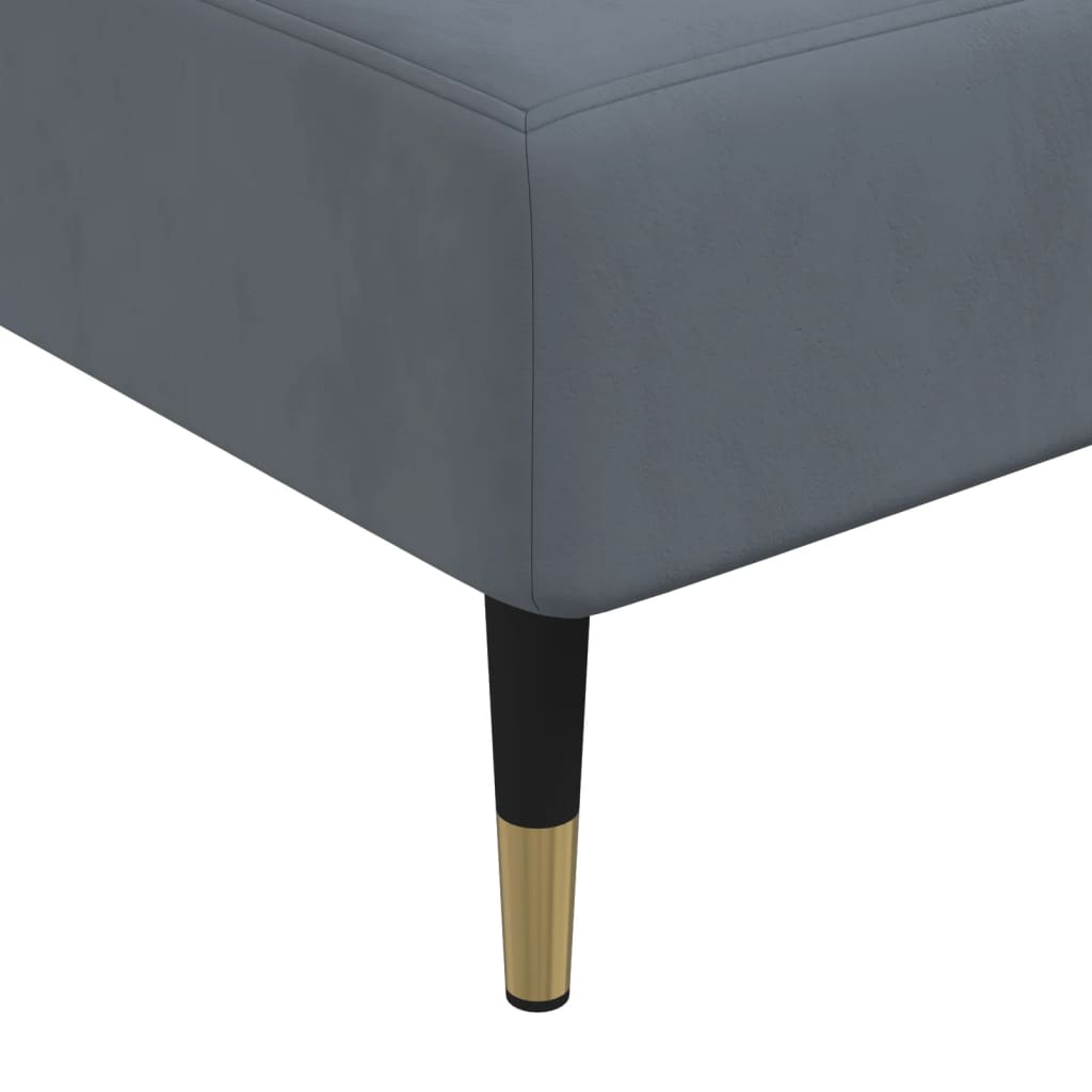vidaXL L-shaped Sofa Bed Dark Gray 109.8"x55.1"x27.6" Velvet