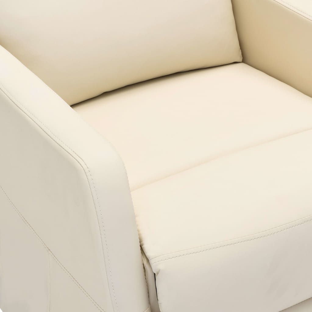 vidaXL Recliner Cream White Faux Leather